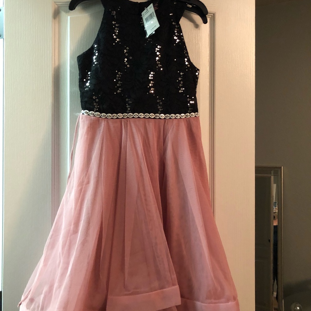 Girls Pink and Black Hi Lo dresses size 10, 14